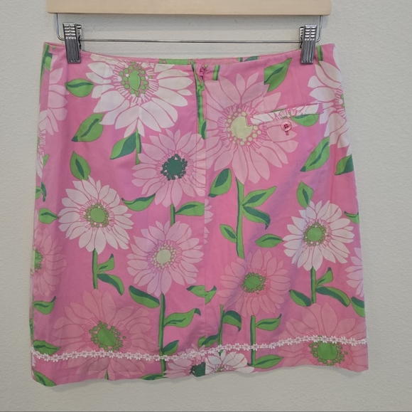 Lilly Pulitzer vintage floral retro mini cotton skirt size 8 - Picture 4 of 15